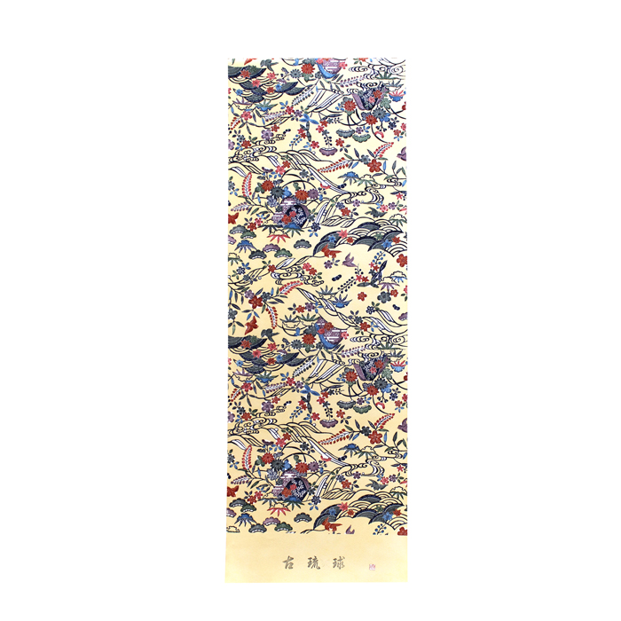 古琉球小紋　紅型染　丹後ちりめん　正絹 ― 上品で華やかなおしゃれ着・お茶会着に