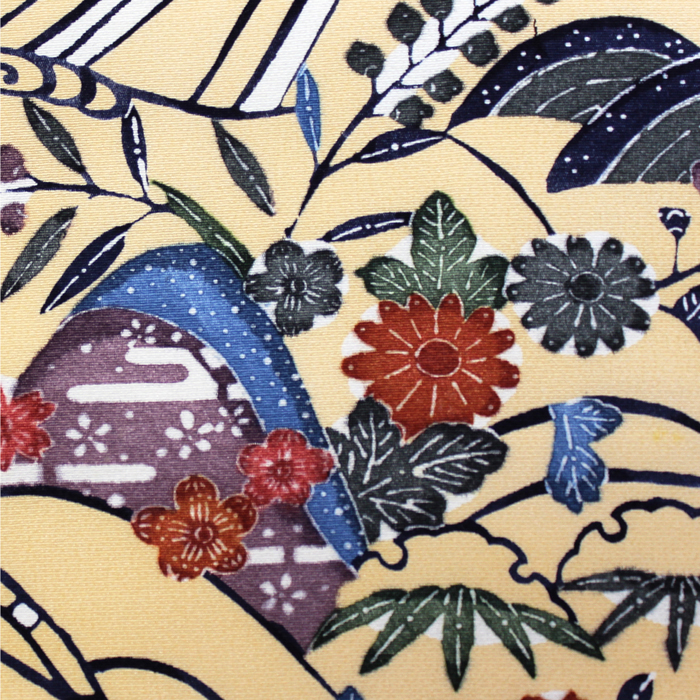 古琉球小紋　紅型染　丹後ちりめん　正絹 ― 上品で華やかなおしゃれ着・お茶会着に