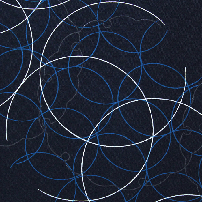 正絹小紋 七宝文様｜伊と幸謹製 鉄紺地｜茶席・お稽古・観劇におすすめ