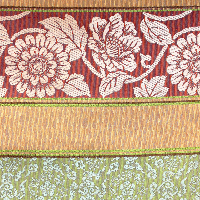 西陣織 九寸名古屋帯 六通柄｜ふくい謹製｜唐華・牡丹唐草文様｜お茶席