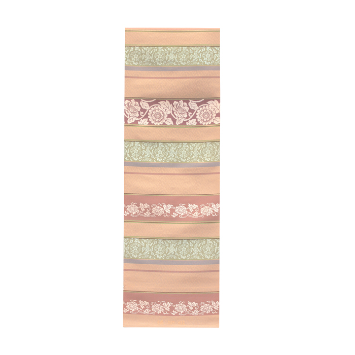 西陣織 九寸名古屋帯 六通柄｜ふくい謹製｜唐華・牡丹唐草文様｜お茶席