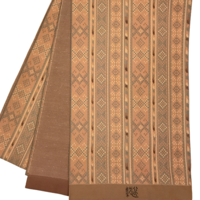 特選 西陣織 袋帯 【織悦 謹製】 有悦織 ルーマニア立菱縞文様 フォーマル 礼装用 お茶席 観劇 パーティー 訪問着 付下げに