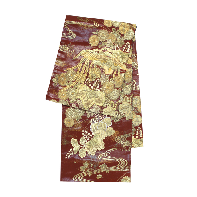 袋帯　森本織物株式会社　芙蓉帯　美品 西陣織 芙蓉帯【森本織物謹製】蒔絵 鳳凰桐菊文 ― 世界に誇る工芸美術