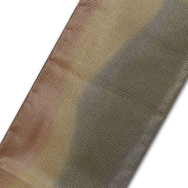 正絹西陣織袋帯 【高島織物 謹製】鎖美織全通金白　普段におしゃれにと重宝します