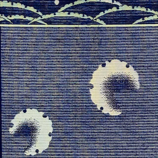 夏物 九寸名古屋帯 西陣織 横絽 【京都イシハラ謹製】 日本製 雪輪文様 夏のお茶事 お稽古 お食事会 未仕立て