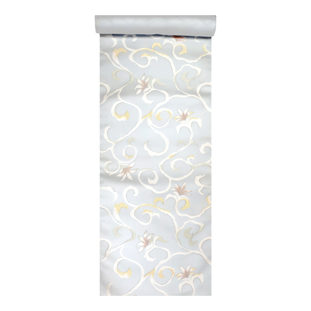 九寸名古屋帯 忍冬文様｜青白磁色 六通柄｜茶道・お茶会にふさわしい上品な帯【大光織物謹製】