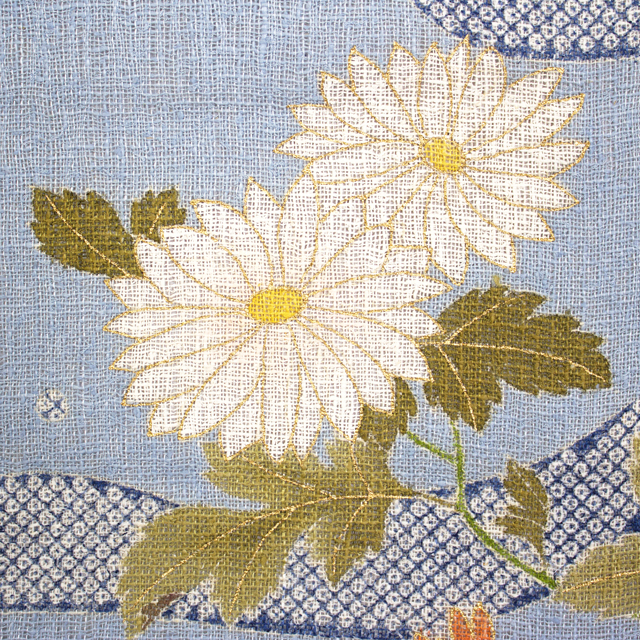 夏・工芸キモノ野口 / 名古屋帯 【野口】麻地 手描き友禅 名古屋帯